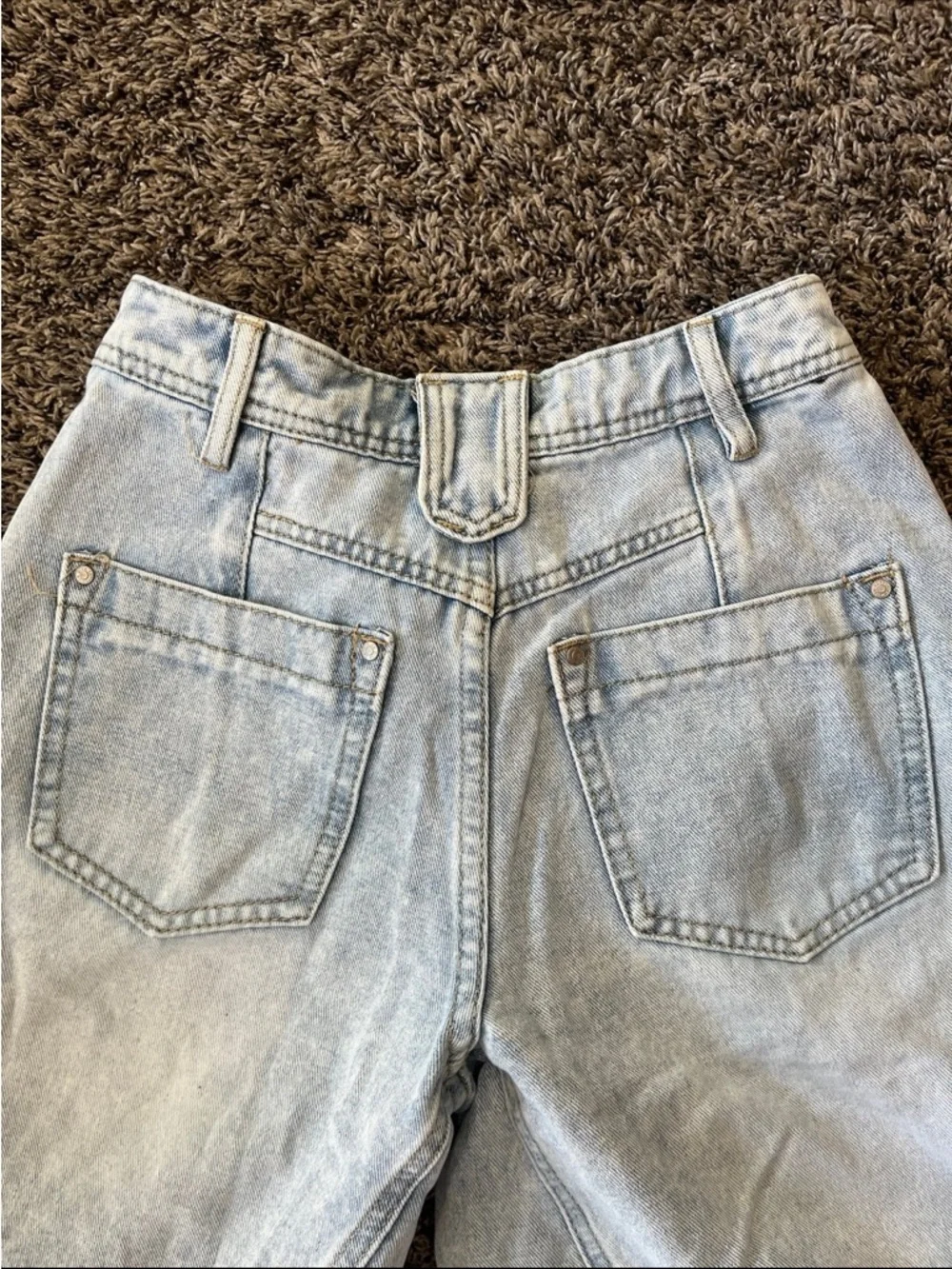 Rise Supply Co. High-Rise Baggy Long Denim Jean Shorts Jorts Light Wash Size 3